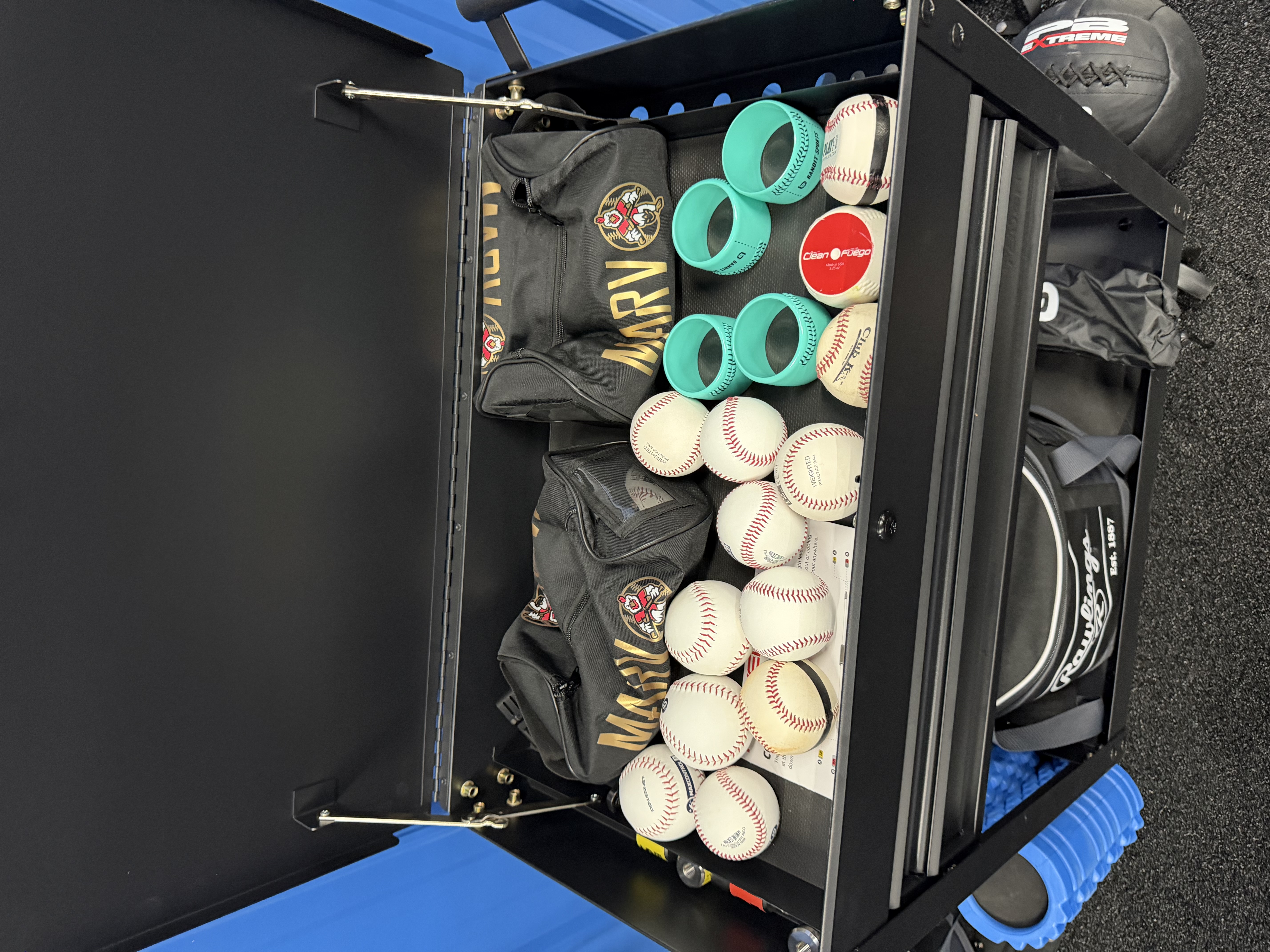 Cage setup from pitcher perspective